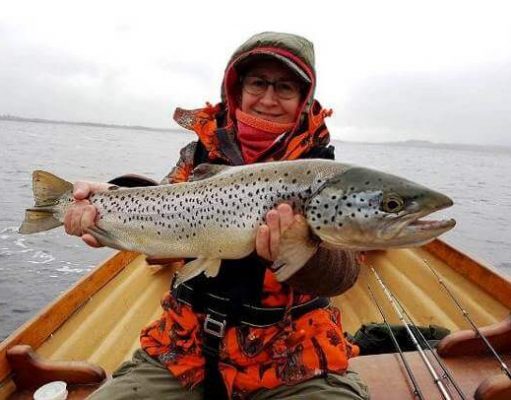 Sandrine Marmilloud, France with her fabulous 58cm Sheelin trout