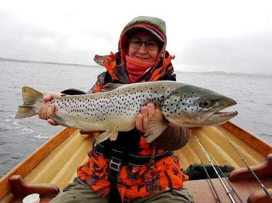 Sandrine Marmilloud, France with her fabulous 58cm Sheelin trout