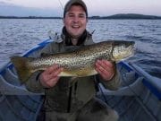Jacob shows us that fly fishing is easy and catching salmon is easier Barry Harten, Galway with a stunning Sheelin trout
