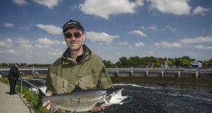 Dave O'Reilly from Dublin with his 9lbs Galway salmon caught on the fly