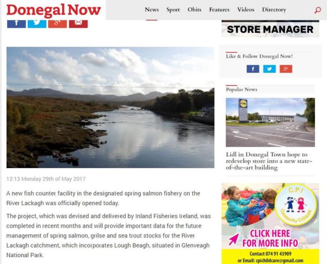 Brand new Donegal spring salmon fishery facility opened today