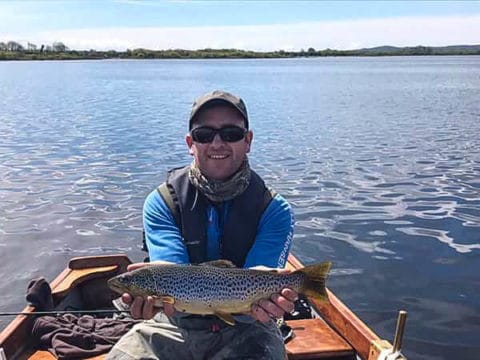 Gene Haran with a nice Corrib trout caught on buzzer.