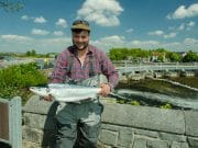 Perfect conditions in Galway and some nice salmon to report Louis Mathews with a fine 11lbs spring salmon from the Galway Fishery