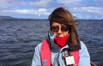 Maria Elena Torrero with a lovely Corrib trout caught on her annual trip to Oughterard