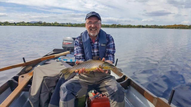 Richard Robinson enjoyed some good fishing to wet and dry olive patterns during his visit with Ted Wherry, including this beautifully patterned trout.