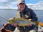Heatwave slows mayfly but buzzer provides great sport on Corrib Scotsman Vaughn Ruckley visited Corrib revently and enjoyed some great fishing on buzzer, including this fish.