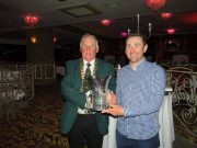 Darren Maguire wins ITFFA National Angling Championship on Owel Winner Darren McGuire being presented with the trophy by Albert Berry