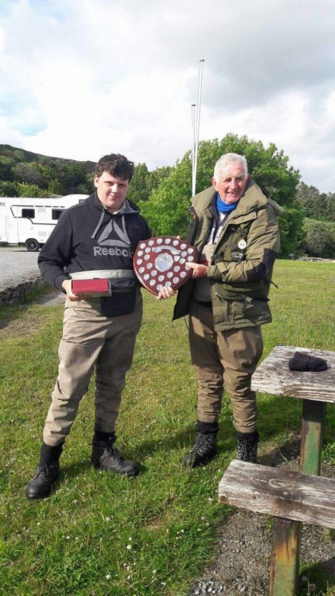 Ciaran Flaherty left reciving The TAFI Connacht Youth Cup From Martin Kinneavy TAFI & Cornamona the host club