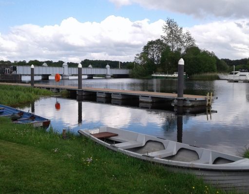 A calm looking River Shannon overlooking Portumna Bridge