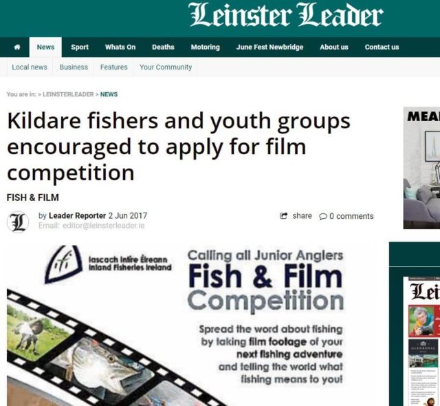 Leinster Leader 020617 Kildare fishers and youth groups encouraged to apply for film competition