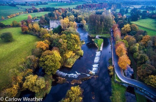 Aerial image of the River Barrow, courtesy of Carlow Weather.