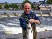 Grilse run slows slightly in Galway but anglers still enjoy excellent sport Conor Ledwith with a nice summer salmon of 12.5lbs in Galway
