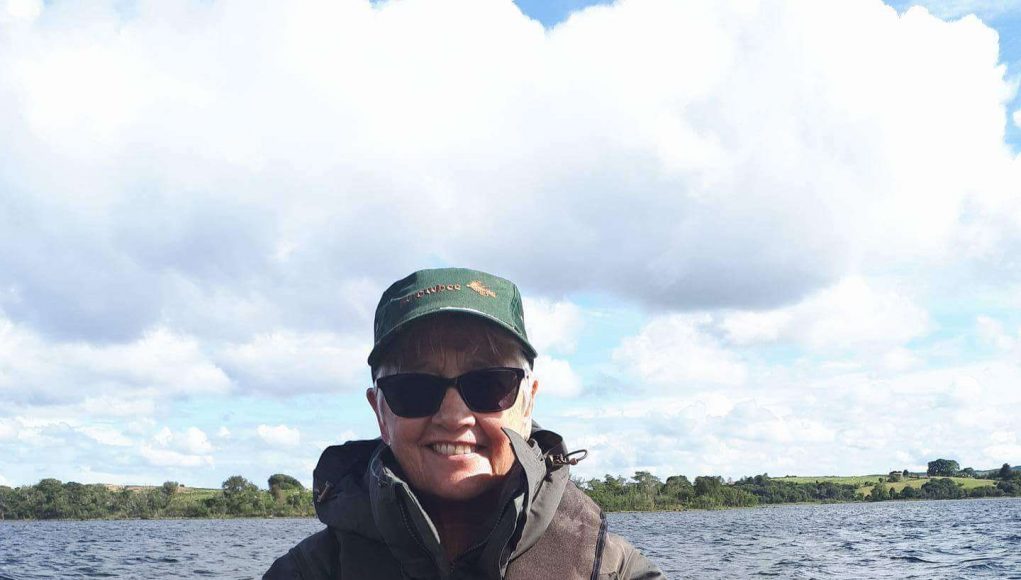 Elaine Stone from Leeds with her three pound catch on Lough Corrib.