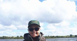 Elaine Stone from Leeds with her three pound catch on Lough Corrib.