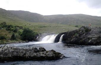 High winds and high water on the Erriff waterfall