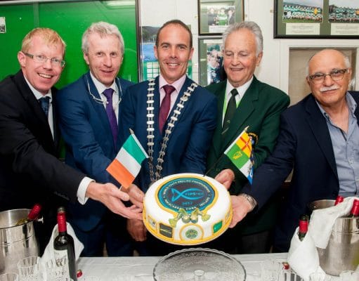 Irish Angling Update – 16 August 2018 From left: Dr Ciaran Byrne, CEO of Inland Fisheries Ireland CEO; Jerry O'Sullivan, ESB Deputy Chief Executive; Declan Hurley, Mayor of the County of Cork; Oliver McGauley, President of the National Coarse Fishing Federation of Ireland and Claudio Matateoli, President of the Federation Interionale de la Peche Sportiv from Italy.
