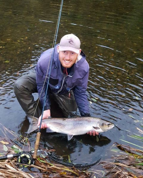 releasing a salmon