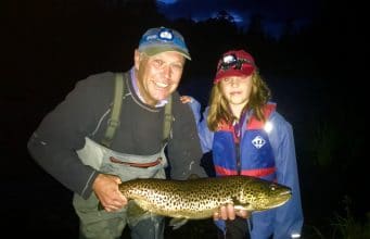 Hanne-Lydia Righton, with her dad Michael, holding her beautiful ferox trout from the Cong River