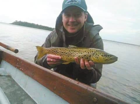 Angling guide John Sommerville from Cornamona with a nice late season Corrib brownie.