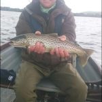 Too long for a 20″ net  – Cian Murtagh’s impressive trout caught on a Mick Kelly Silver Daddy