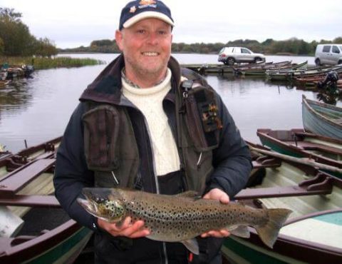 William Craig, Northern Ireland with his winning 5.42lb fish at the Ronnie Cox memorial competition in aid of Cancer Research Ireland, Kilnahard, Lough Sheelin, October 7th