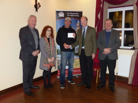 Winner Johnny Keith with Cllr. Sean Mc Peake, Cllr. Niamh Milne, Cllr. Ian Milne, Edward McGomery - Honourable Irish Society