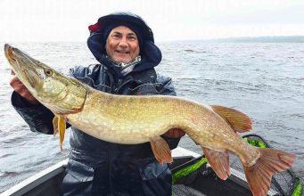 Pike fishing quiet on Lower Shannon but anglers happy to be out One of Pierre Monjarret clients with a Pike caught on Lough Derg recently (Pierre Monjarret, 2017)