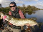James Murray with his 10lb 5oz pike caught on the fly, River Inny