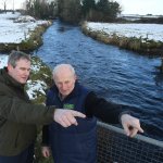 Minister Kyne with landowner Pat Ward at Grange River