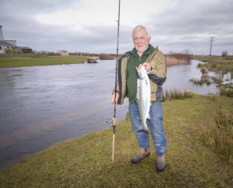 Bill Likely with the first Irish salmon of the year 