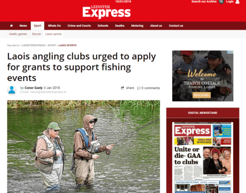 Laois angling clubs urged to apply for grants to support fishing events