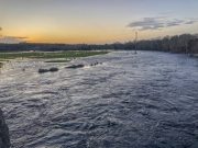 Irish Angling Update – 01 February 2017 The first month of the season has seen near constant flood conditions. This was the scene at the Bridge pool at Lennox's Bridge last week. Water levels are still high but have dropped to 0.944 on the gauge.