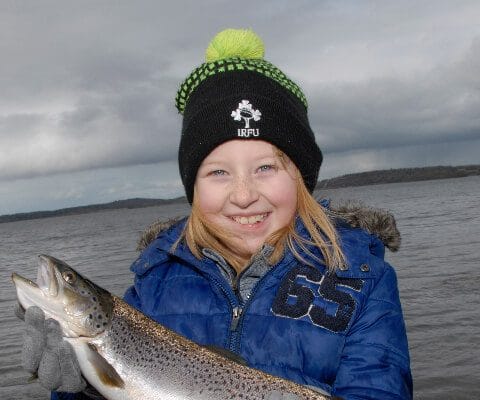 Midlands lakes producing nice trout as early season anglers warm up Lauran Deacy with a nice Owel trout.