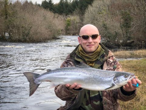 Patrick O'Malley with his 8lbs Drowes salmon