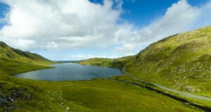 Lake with mountain surroundings