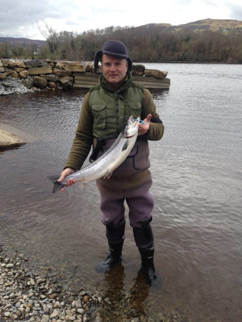 Stephen Kennedy with a 10lbs salmon off the Rossinver Fishery