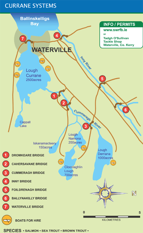 Map of Waterville and Currane system