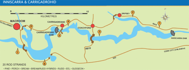 Inniscarra and Carrigadrohid map