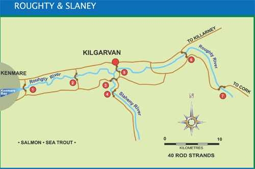 Map of Roughty and Slaheny Rivers