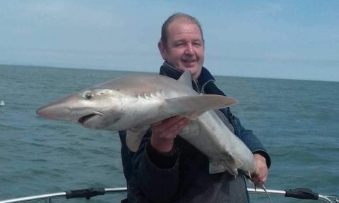Dutch guest Piet and his Father hooked 4 tope in Wicklow bay on 17th May
