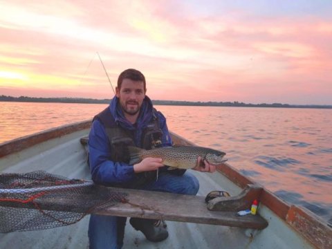 Dan ‘Humpy’ Prunty, Dublin with his sunset Sheelin trout