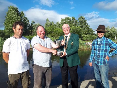 L-R Mark Malone, Jim Glynn and John Deacy, Heaviest boat catch winners in the Malone Cup 2018, Michael McDermott