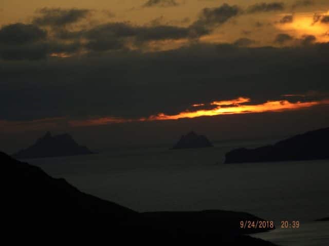 Tonight as the sun falls on Skelligs!