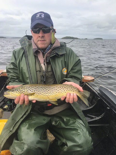 Kevin Molloy, owner Baurisheen Bay Guiding, Boat Rental and Self Catering with a fine trout.