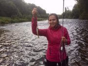 First fish a trout on fly for Klara on the Nore