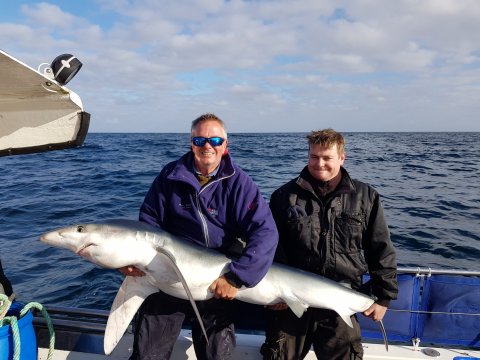Conor O’Reilly of Shannonvale and Skipper David Edwards with a good late Blue