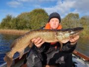 Dutch Pike Anglers catch large Pike at Melview Fishing Lodge Rueben with his pike catch