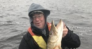 Good Pike fishing for Guests of Melview Fishing Lodge Bill all smiles with this beauty