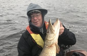 Good Pike fishing for Guests of Melview Fishing Lodge Bill all smiles with this beauty