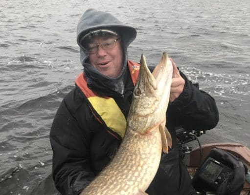 Good Pike fishing for Guests of Melview Fishing Lodge Bill all smiles with this beauty